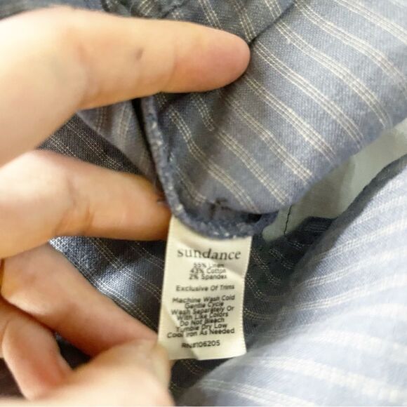 Sundance Amelia Pant in Blue Stripe  Wide waistband Size 8 - Picture 7 of 8